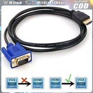 1M/1.8M/3M HDMI To VGA Converter Adapter Digital Analog HDMI To VGA Cable Box Converter Male 1080P V