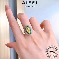 AIFEI JEWELRY Women Perak 925 Adjustable Cincin For Original Accessories Silver Ring Citrine Perempuan Korean Marquise 純銀戒指 Sterling R2599