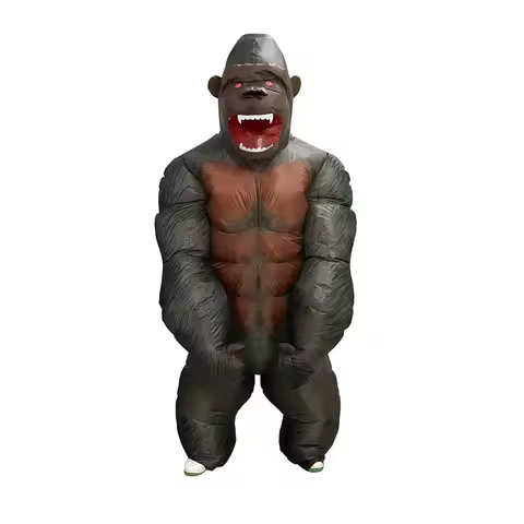 Adult Gorilla Inflatable Cosplay Costume Gibbon Chimp Monkey Fancy Muscle King Kong Dress Blow Up Su