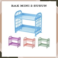 2 Tier Multi-Purpose Mini Shelf / 2 Tier Plastic Mini Shelf / Multi-Purpose Mini Plastic Shelf