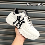 New M L B NY Korea Style รองเท้าผ้าใบ Sz.36-43 Eu พร้อมส่ง ส้นหนา ใส่สบาย พื้นนุ่ม 99B106