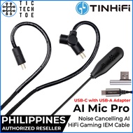 TINHIFI AI Mic Pro Detachable Mic Noise Reduction Gaming USB-C Cable IEM Earphone Wire Replacement