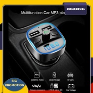 [Colorfull.sg] T25 Car Bluetooth-compatible 5.0 FM Transmitter MP3 Player Fast Charging USB Cha
