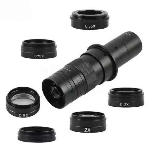 0.3X 0.5X 0.75X 2.0X Auxiliary Barlow Objective Lens M42mm Thread for 120X 180X 200X 300X 500X C-Mou