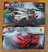 賣 圖中兩盒 正版 樂高 積木 LEGO 76895 Ferrari 法拉利  F8  及 76896 Nissan NISMO 日產 Skyline GTR R35 賽車 積木 各一盒， 全部 10