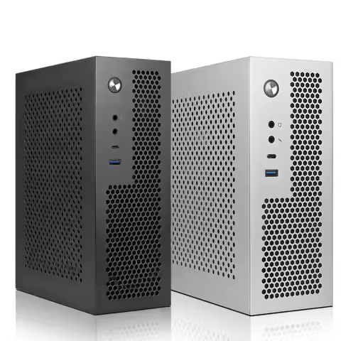 SKTC A09 Mini ITX PC Case fit HTPC, Small Form Factor Desktop Computer Case Support ITX Motherboard