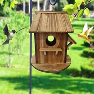 Wooden Bird House, Bird Hut, Multi-Purpose, Creative Crafts, Outdoor Bluebird House, Hanging Bird Ho