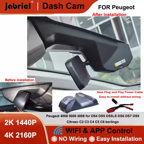 Jabriel Dash Cam 2K 4K Wifi Video Recorder for Peugeot 4008 5008 3008 DS4 DS5 DS5LS DS6 DS7 DS9 Citr