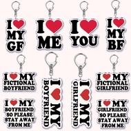 Custom I Love You My Fictional Boyfriend Awesome Girlfriend Keychain Emo Boys Hot Wife Mom Dad Key R