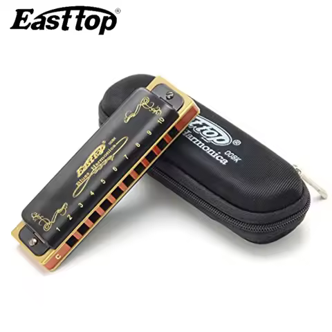 Easttop T008K 10 Hole Diatonic Blues Harmonica Armonicas Mouth Ogan Woodwind Musical Instrument Melo