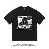 Toyota Supra Modified Culture JDM Print American Style Pure Cotton Short Sleeve T-Shirt Summer Men's