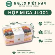 Hộp mica cứng hình chữ nhật 280ml JL001 đựng bánh lạnh tiramisu bánh ngọt bánh quy