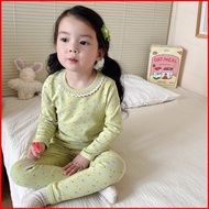 GC1 Children's Warm Autumn Underwear Pajamas Suit Girls' Floral Home Clothes Soft and Confortable GC