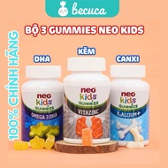 Gummies Neo Kids – Set of 3 Nutritional Supplement Gummies for Children Who Love Calcium, Zinc, Omeg