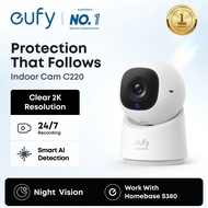 eufy Security by Anker Indoor Camera C220 With 2K Resolution, AI Tracking, 360° Surveillance, Night 