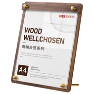 Display Menu Wood A4 Stand Menu Kayu Stand Menu Kayu
