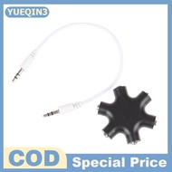 Store YUEQIN3 6*3.5MM WAY Multi Port Hub AUX Headphone JACK Splitter Audio CABLE Converter