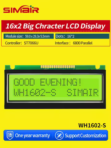 59*29.3mm Winstar LCD WH1602S 16PIN STN COB ST7066 IC 6800 Parallel 162 1602 16*2 Module 5V 16x2 LCD