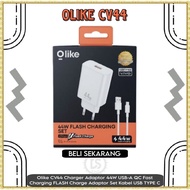 Olike CV44 Charger Adaptor 44W USB-A QC Fast Charging FLASH Charge Adaptor Set Cable USB TYPE C