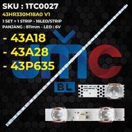 Backlight TV TCL 43 Inch 43A18 43A28 43P635 43HR330M18A0 V1