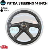 Steering Wheel Momo Putra 14 inch PU 4 SPOKE Stereng  For Wira /Satria/Aeroback/Saga/Myvi/Persona/Waja/Putra/Satria Neo