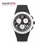 Swatch Chrono Plastic NOTHING BASIC ABOUT BLACK SUSB420 Black Silicone Strap Watch