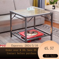 New arrivals for May!Multifunctional Foldable Thickened Thermal Table Galvanized Steel Square Table Winter Heating Table