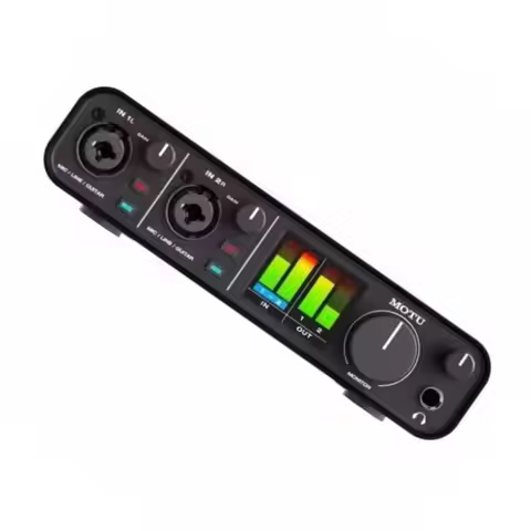 2-in / 2-out USB audio interface MOTU M2 Measured 120 dB dynamic range on outputs for superb analog 