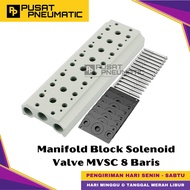 300M-5M8-G 300M-5B8-G Pneumatic Base Plate Manifold Block Set 8 Rows Body 300 For Solenoid Valve Min