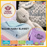 Selimut Sulam Nama | Embroidery Name Blanket Baby | Hadiah Baby | Newborn Baby Gift |