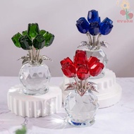 AVUKA Crystal Rose Bouquet, Handmade Eternal Bloom Colorful Flowers Figurine, Creative Simulated Flo