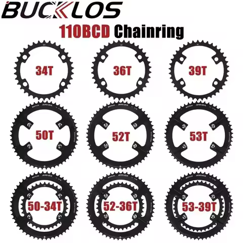 BUCKLOS Bike Chainring 110 BCD Double Speed Road Bike Chainring 34T 36T 39T 50T 52T 53T Bicycle Chai