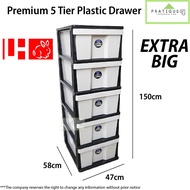 5 tier Premium Drawer/ Storage Cabinets/ Plastic Drawer Storage/ Laci Simpanan/Almari Baju