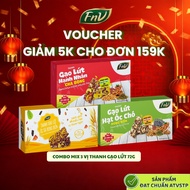 Combo of 3 nutritious brown rice bars mixed with FNV low-calorie sugar-free snack flavors 1 box 72g