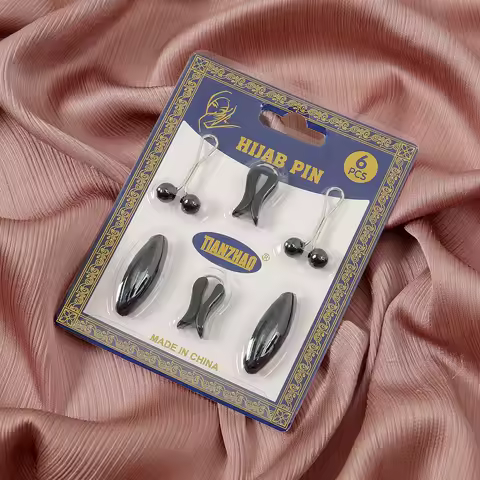 8pcs Headscarf Pins Clips Colourful Pins Up Hijab Scarf Muslim Islamic Scarf Safety Pin Brooches Cli