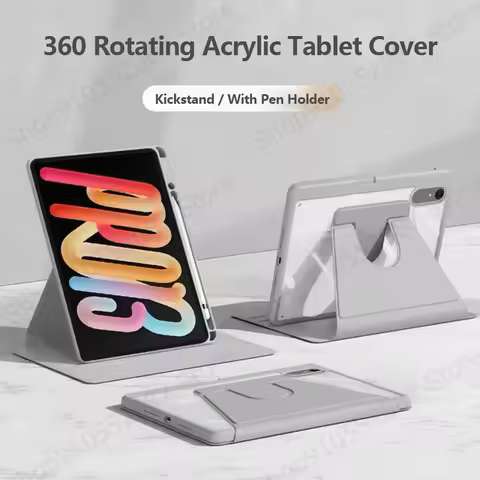 For Xiaoxin Pad Pro 13 tb376fc tb378fc Case with Pen Holder 360 Rotating Acrylic Hard Stand Cover Fo