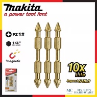 Makita PZ.1 x 65mm Impact Gold Double Ended Phillips Magnetic Torsion Screwdriver Bit ( 3pcs )