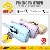[3C CERTIFIED] Pineng PN 876 PD (10000mAh) Mini Powerbank 22.5W , BUILT-IN CABLE TYPE- C & LIGHTNING