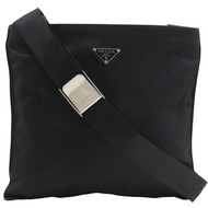 Prada PRADA Pochette 單肩包 B7879 緞面 NERO 黑色 斜背/肩背包 拉鍊手拿包 女士 [二手]