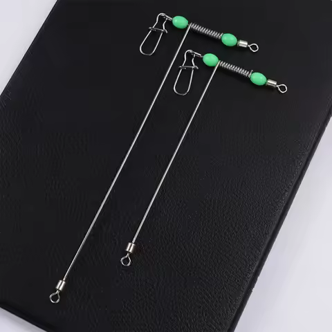10PCS T-Shape T-Shape 3 Way Rolling Swivel Luminous Rotating Without Limit Rolling Swivel with Pearl