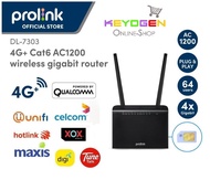 Prolink 4G+ LTE CAT6 AC1200 (DL-7303) Wireless Dual-Band (2.4GHz + 5GHz) Gigabit Router with Sim Car