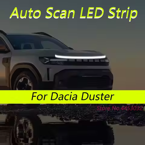 DRL Auto Scan Starting LED Strips For Dacia Duster 2010-2025 Car Hood Light Flexible Headlights Welc