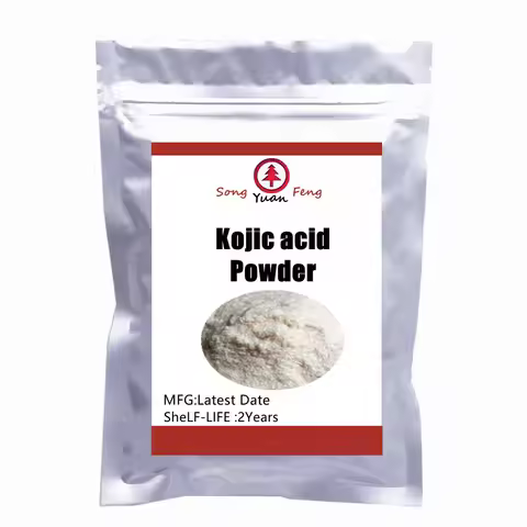 Kojic acid powder with 99% purity, cosmetic grade skin whitening skin care anti-aging, skin lighteni