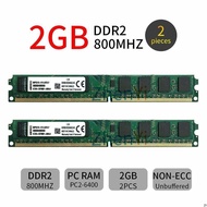 For 4GB Kit (2x 2GB) KVR800D2N6K2/4G DDR2 800MHz DIMM Desktop Memory