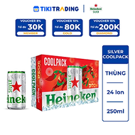 Thùng 24 lon bia Heineken Silver Coolpack 250ml/lon