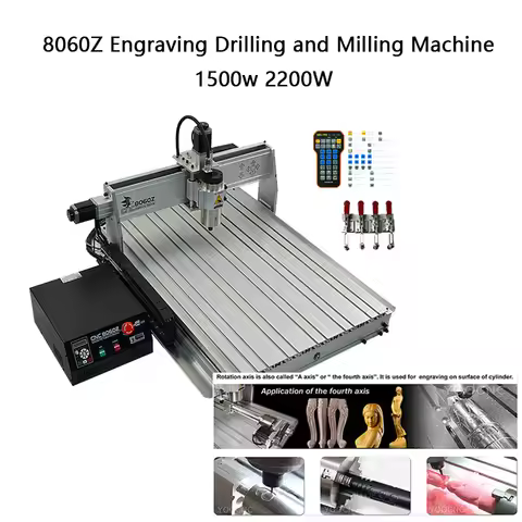 8060Z 1.5KW 2.2KW Spindle Desktop Router Engraving Machine Mach3 USB Port Metal Wood Milling Drillin