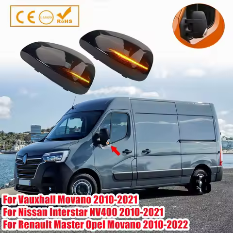 2X LED Dynamic Turn Signal Light Flowing Water Blinker Flashing For Renault Master MK3 VAUXHALL OPEL