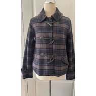 Duffle Coat Brown Plaid Pattern Size L