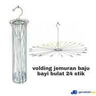 Hanger Folding Jemuran Baju Bayi Bulat Bahan Besi