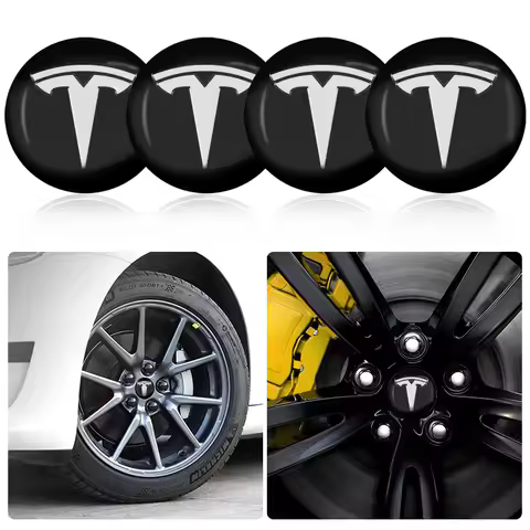 4PCS Car Wheel Center Stickers Hub Decals Auto Car Styling for Tesla Coil Mod WYE K80 2022 Style Roa